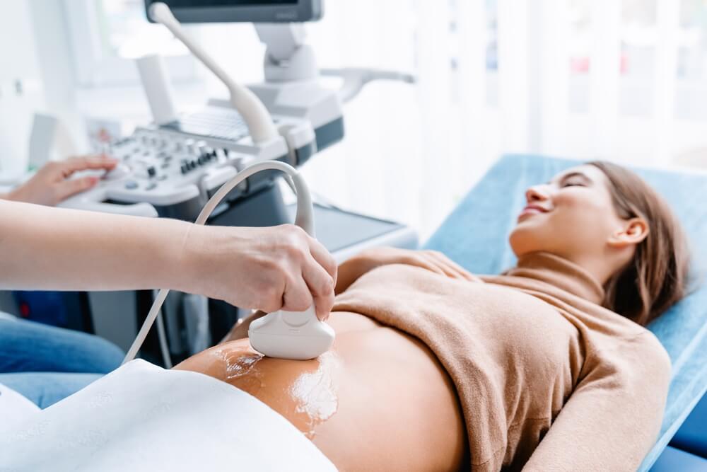 A patient getting an ultrasound to monitor uterine fibroid size